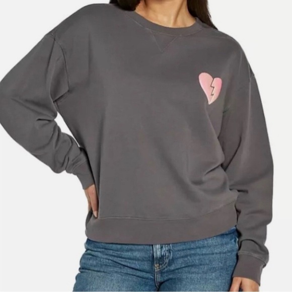 Wildfox Women’s I Wish It Was Saturday Grey Crewneck Graphic Sweatshirt, Large - Picture 1 of 10